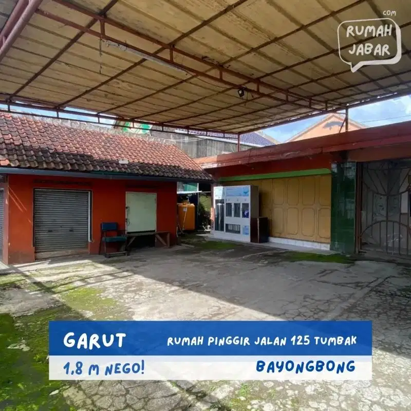 jual tanah dan bangunan rumah villa pinggir jalan di Bayongbong Garut