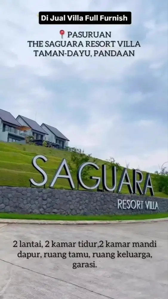 VILLA TAMAN DAYU  Pandaan MURAH Kondisi Baru Full Furnish Lengkap