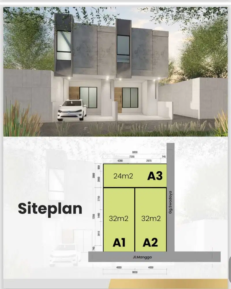 Rumah baru bagus 2 lt dekat sekali ke jalan raya 2 mobil du Condet