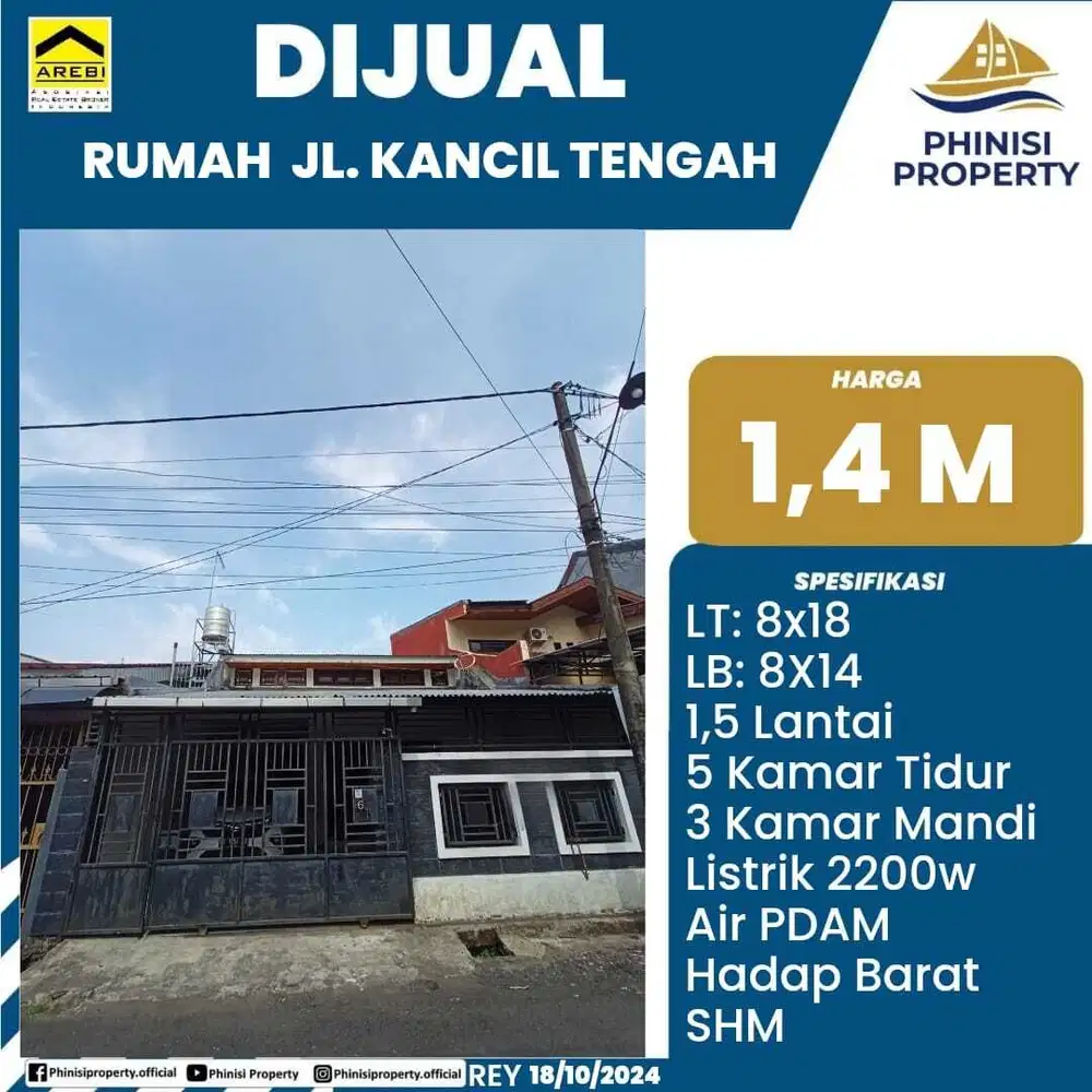 DIJUAL Rumah Tengah Kota di Jalan Kancil Tengah