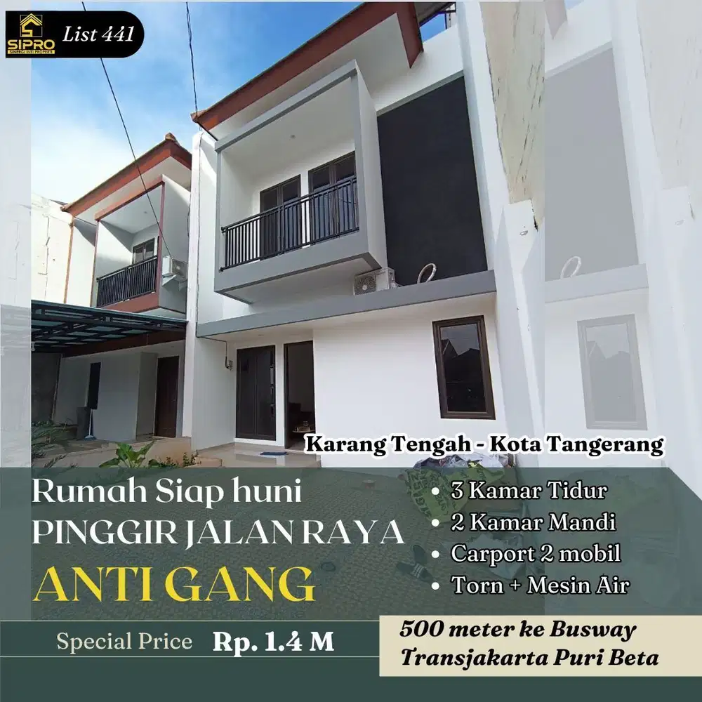 Rumah Dijual Cluster Karang Tengah Nego Strategis KPR