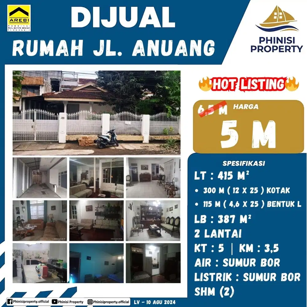 DIJUAL Rumah Besar di Jalan Anuang