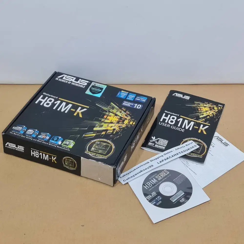 Kotak Dus Mother Board Mobo Asus H81M Second Bagus CD Driver