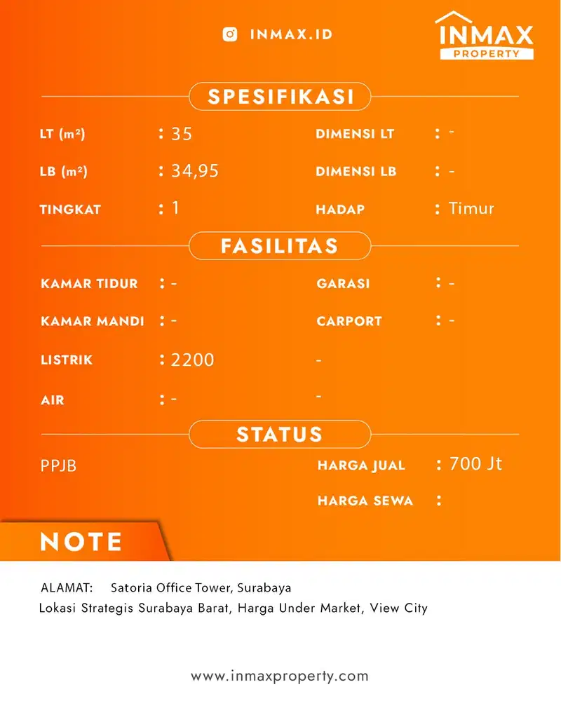 SATORIA TOWER LANTAI 18 UNIT ANGKA CANTIK