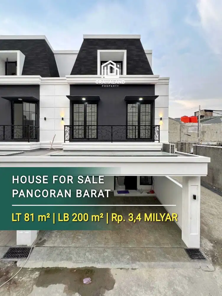 RUMAH BARU MEWAH MODERN CLASSIC CLUSTER STRATEGIS DI PANCORAN JAKSEL