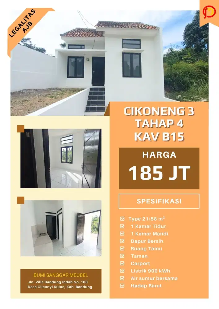 CARI RUMAH MURAH TAPI UDARA SEGAR BUAT RUMAH TINGGAL, cuma 185 jt