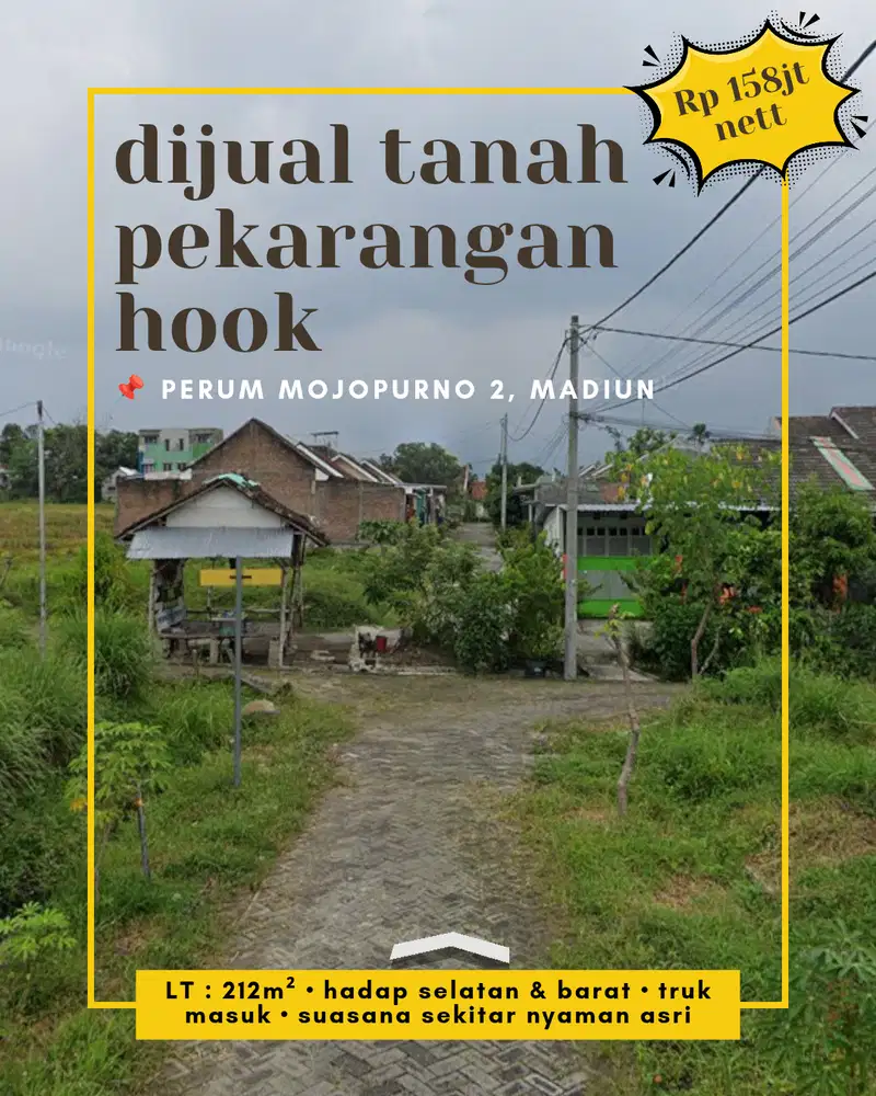 Dijual Tanah Pekarangan Di Perumahan Mojopurno 2 Madiun