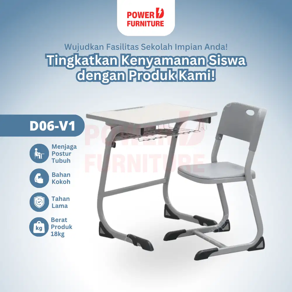 Meja Belajar Sekolah Tipe D06 - Kursi Siswa | Kursi Meja Sekolah | Kur
