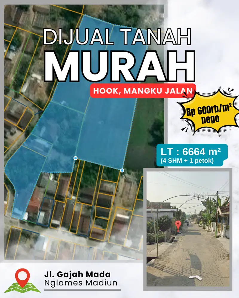 Tanah Pekarangan Murah Nglames, Ideal untuk Perumahan