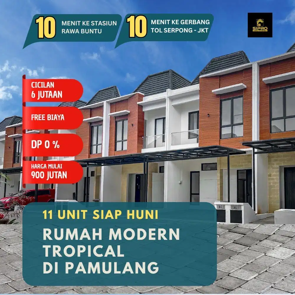 Rumah cluster Dijual Setu Kpr nego Strategis