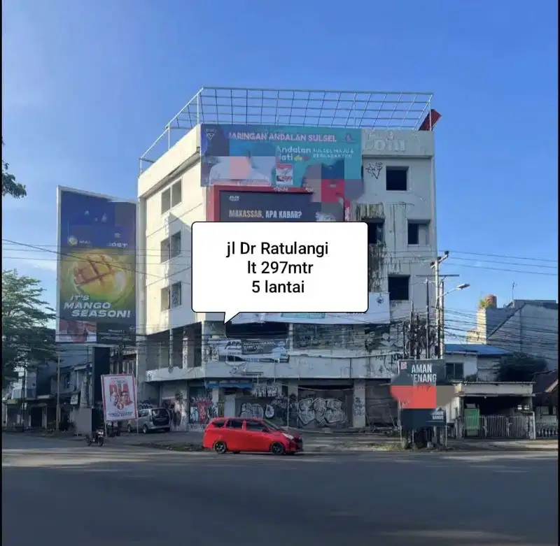 Gedung jl Ratulangi Makassar 5 lantai pusat kota