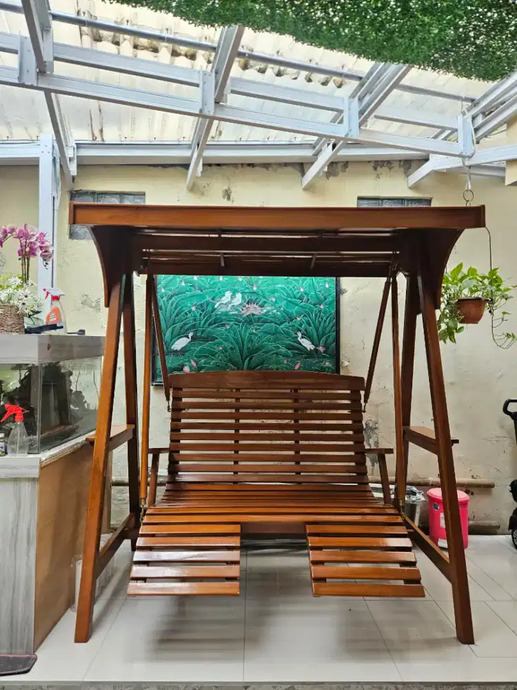 Bismillah dijual Ayunan dewasa dari bahan kayu jati, kuat & kokoh awet