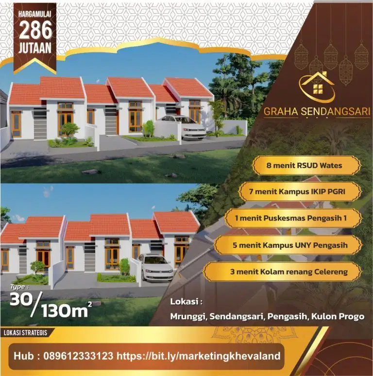 rumah dekat kampus UNY Wates di kulon progo jogja