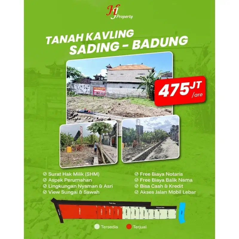 Di Jual Kavling SADING perbatasan antara Denpasar dan Badung
