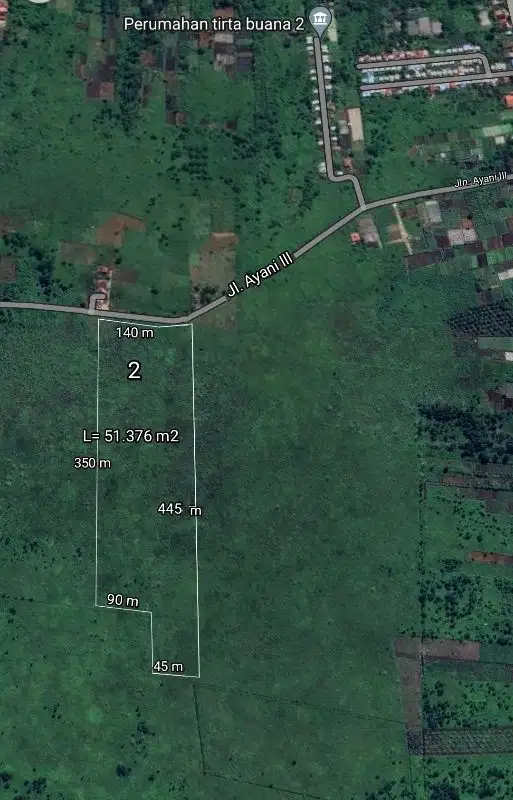 Tanah Luas Ayani lll  Dekat Perumahan  Ciputra