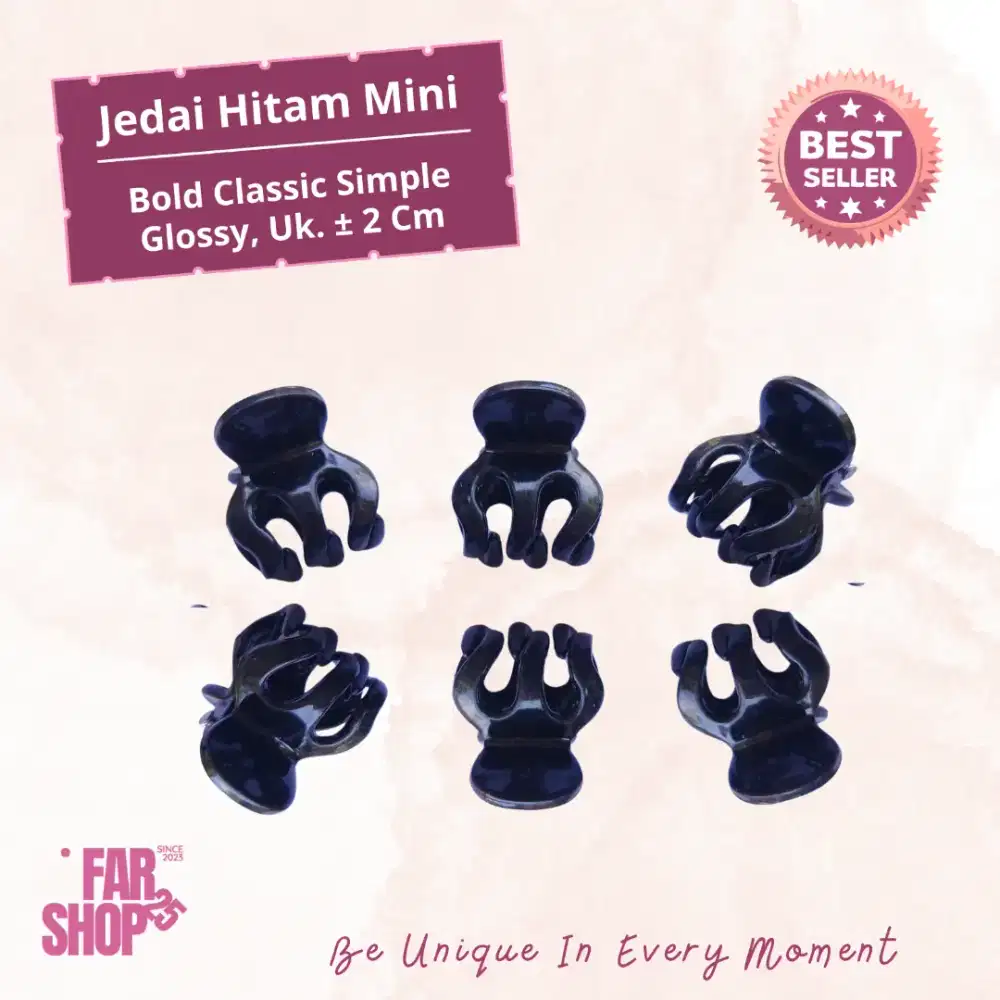 Jedai hitam mini glossy 2 cm poni rambut– simple & elegan klasik