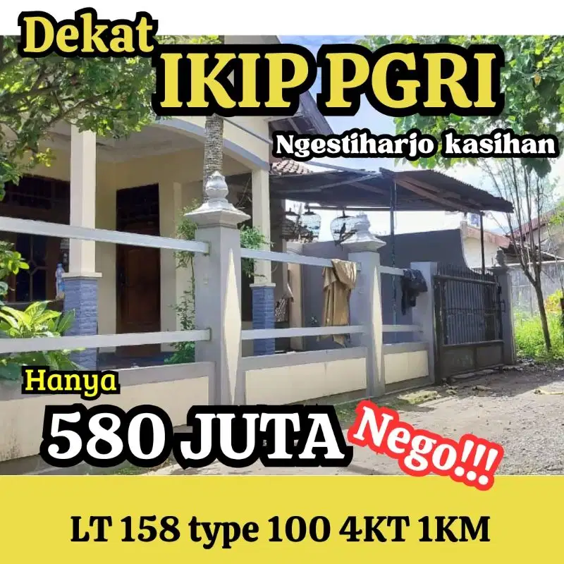 jual rumah tanahnya luas di dalam ringroad dekat IKIP PGRI