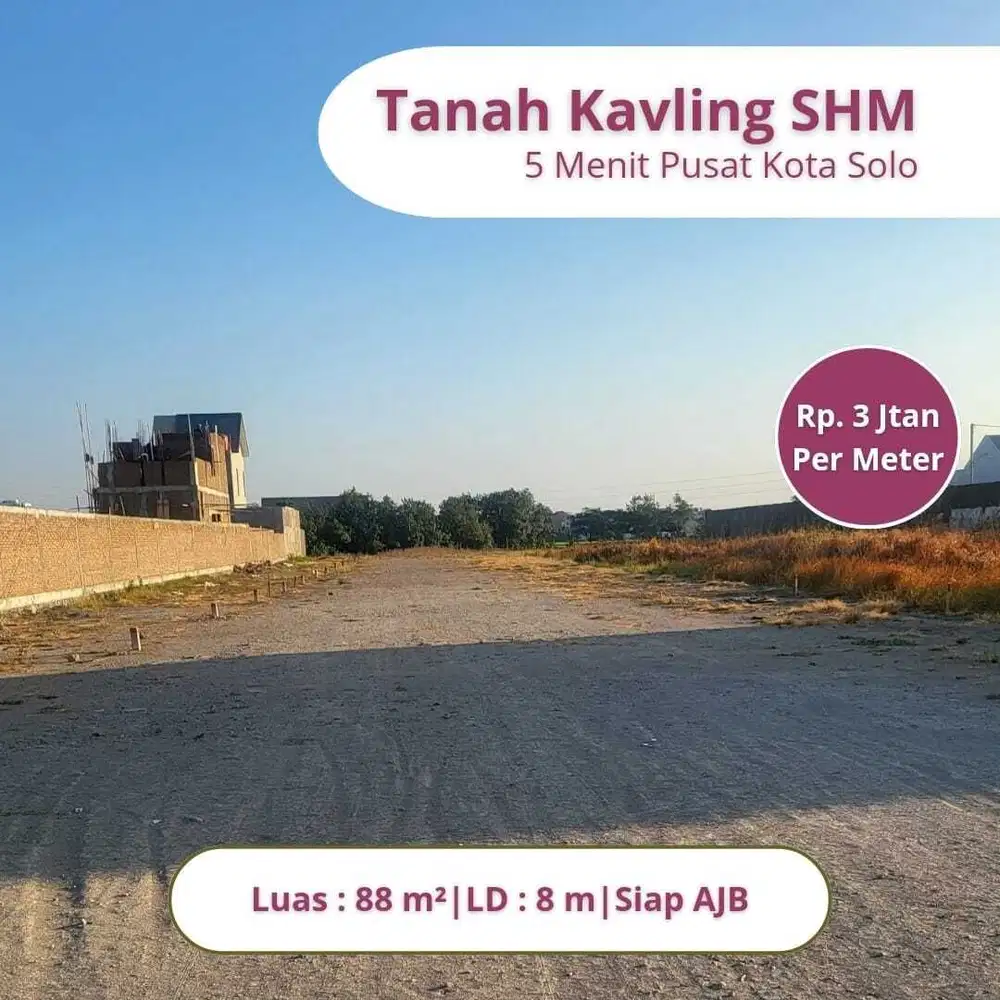 Tanah Siap Bangun Hunian di Colomadu [SHM Ready Siap Balik Nama]