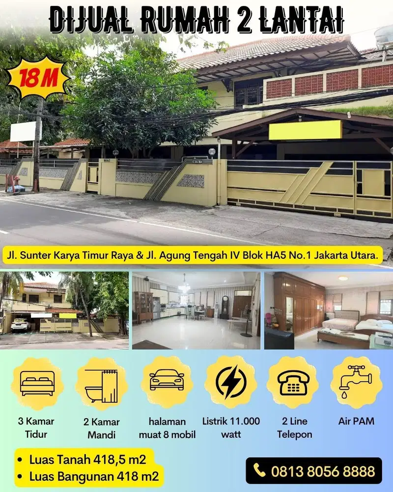 RUMAH 2 LANTAI HOOK PINGGIR JALAN RAYA