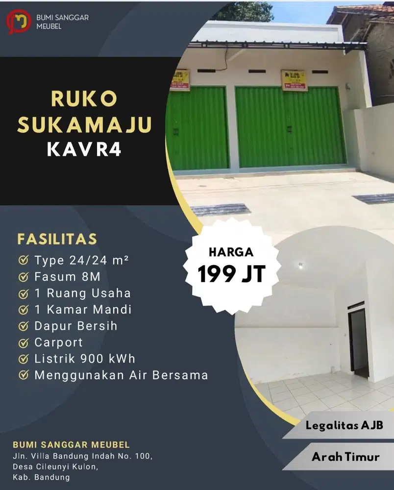 Ruko murmer di BSM Cisitu Cimekar Cileunyi