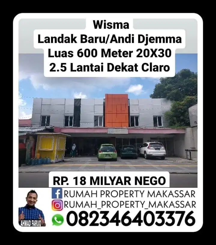 TURUN Hrg Wisma Landak Baru/Andi Djemma LT 600 M 20X30 2.5 Lti Dkt Claro