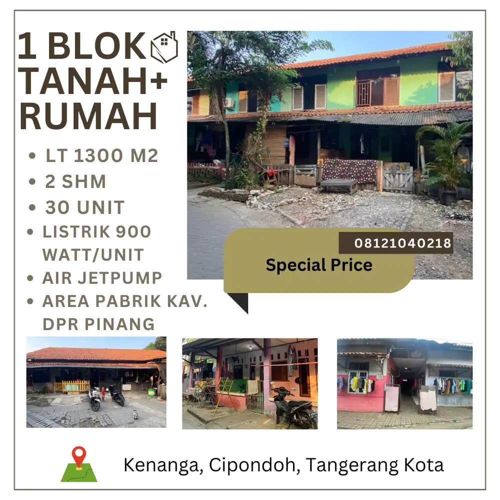 1 Blok Tanah Rumah, Kosan, Kontrakan, Pinang, Cipondoh Tangerang