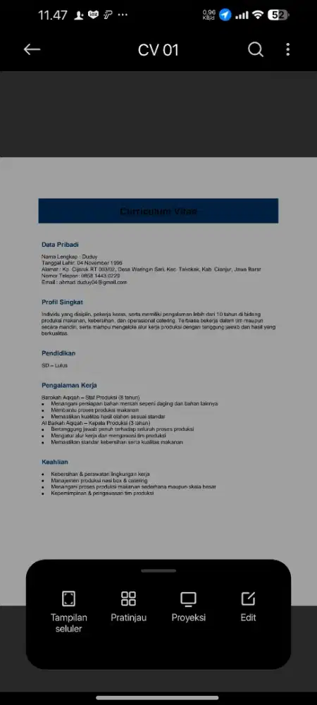 Siap kerja apapun, selagi halal