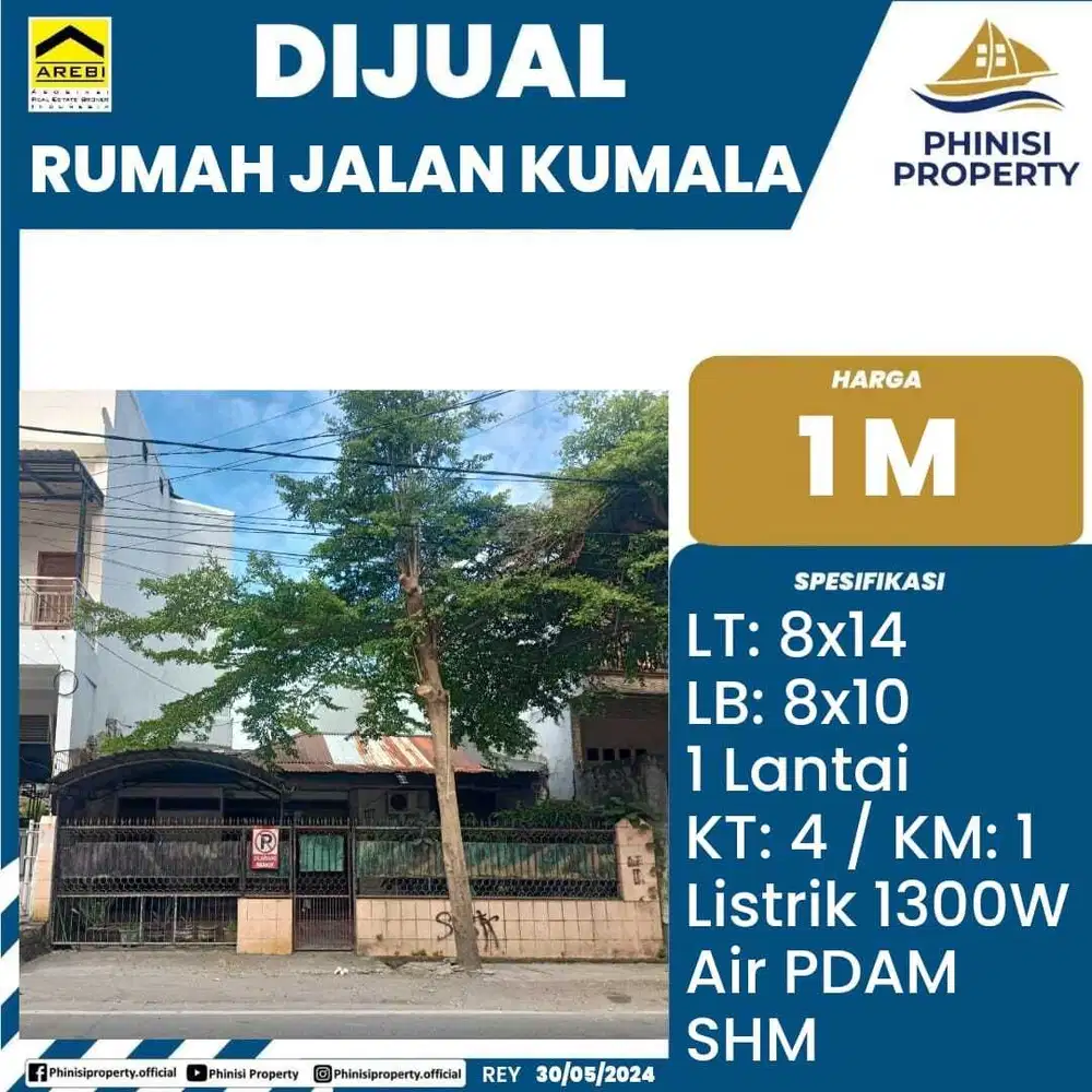DIJUAL Rumah Tengah Kota Makassar Lokasi Strategis di Jalan Kumala