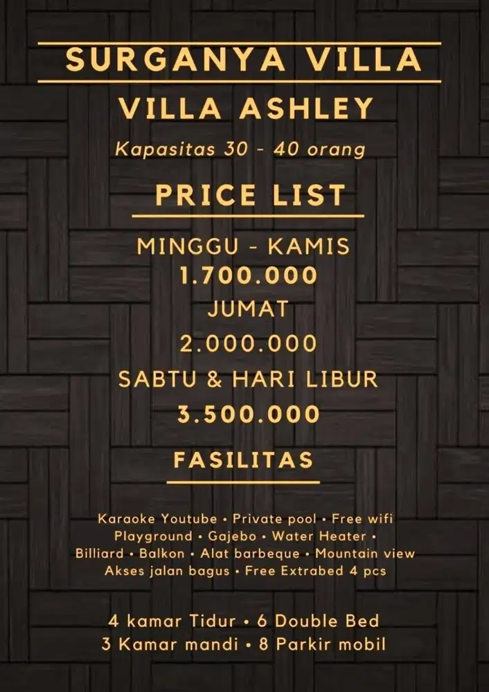 VILLA ASHLEY puncak bogor