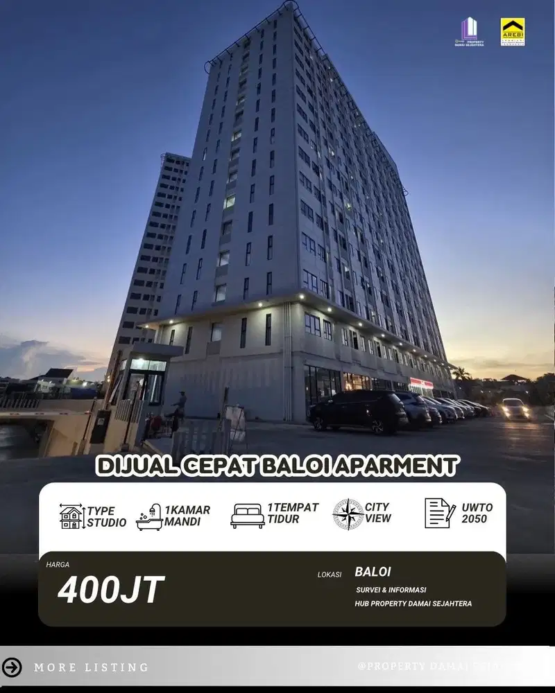 Dijual Studio Baloi Apartment