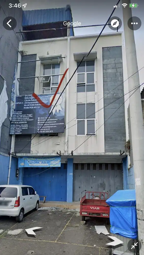 Disewakan Ruko 3.5 lantai di Sriwidari Sukabumi