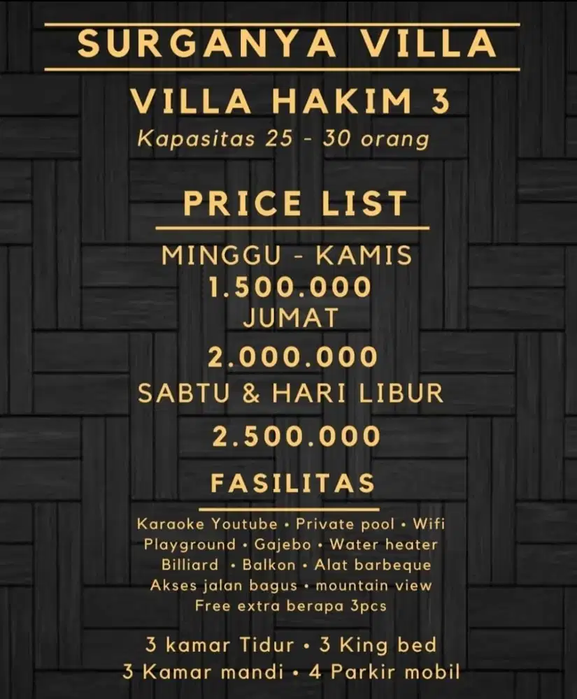 VILLA HAKIM 3 puncak bogor dgn view pegunungan yg bgs dan nuansa alam