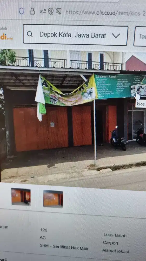 Di jual ruko 2 lantai SHM di sawangan depok