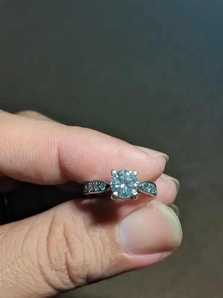 Batu moissanite cincin perak