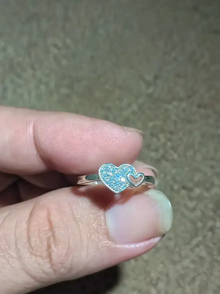 Cincin perak 925 berbentuk hati
