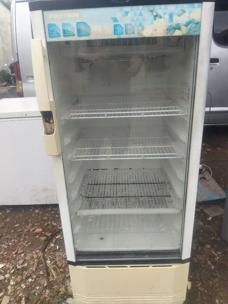 Jual show case 3 rak merk polytron