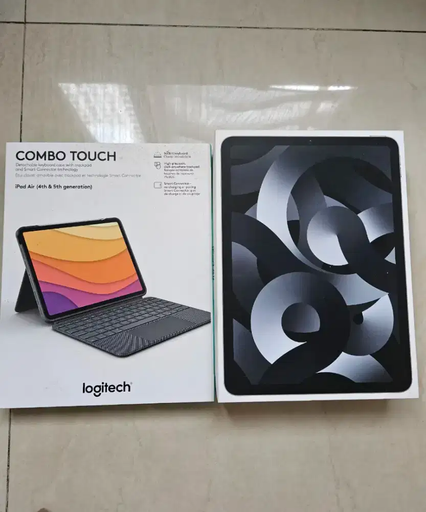 Ipad air generasi 5 full set dengan aksesori dan keyboard