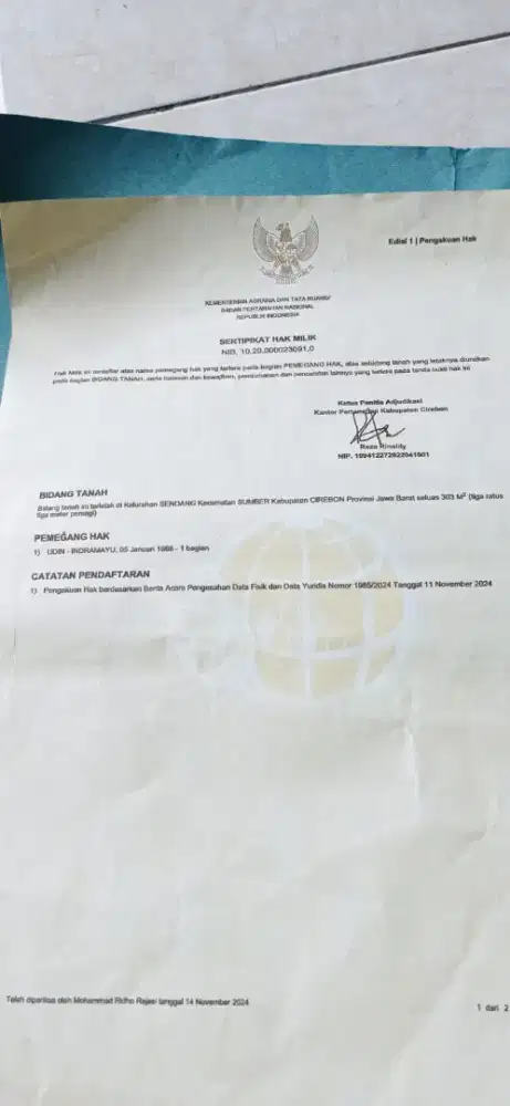 Di JUAL CEPAT TANAH MURAH LUAS KESELURUHAN 300 METER SAT SET