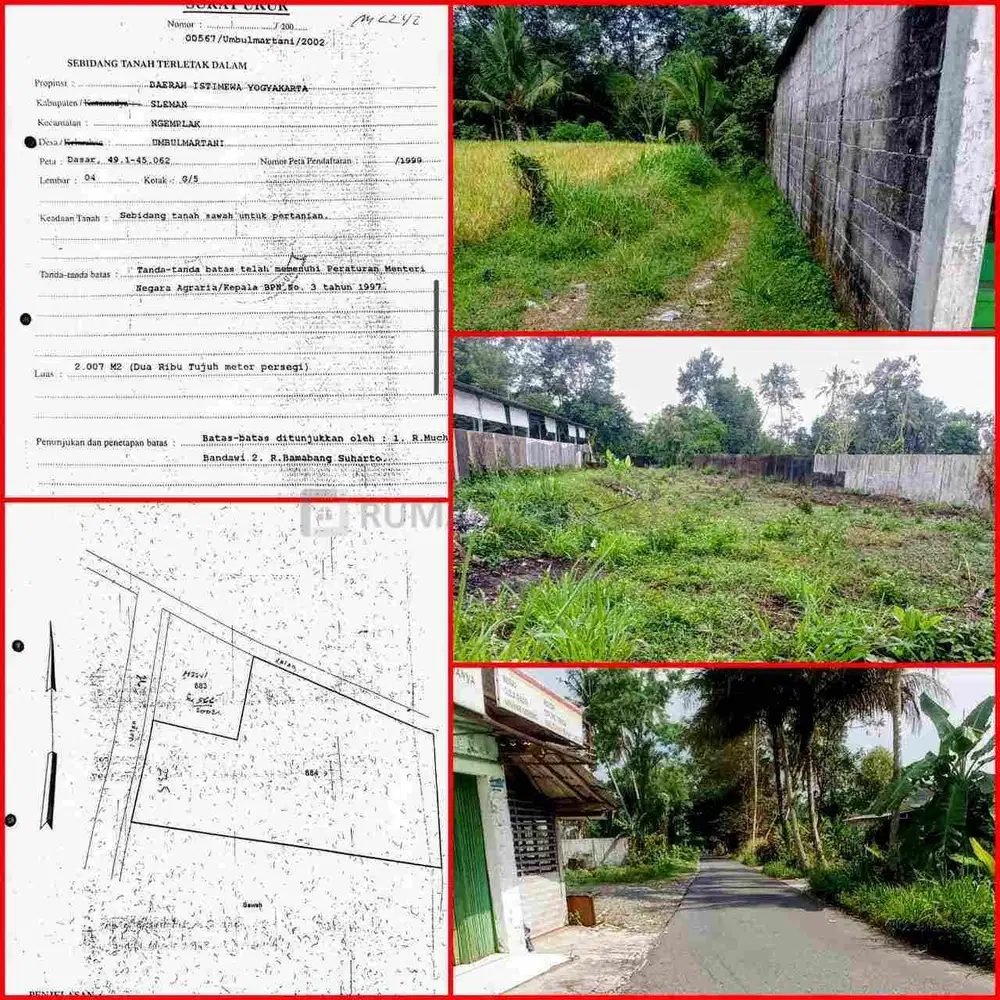 tanah luas jalan kaliurang KM 13 cocok villa resort