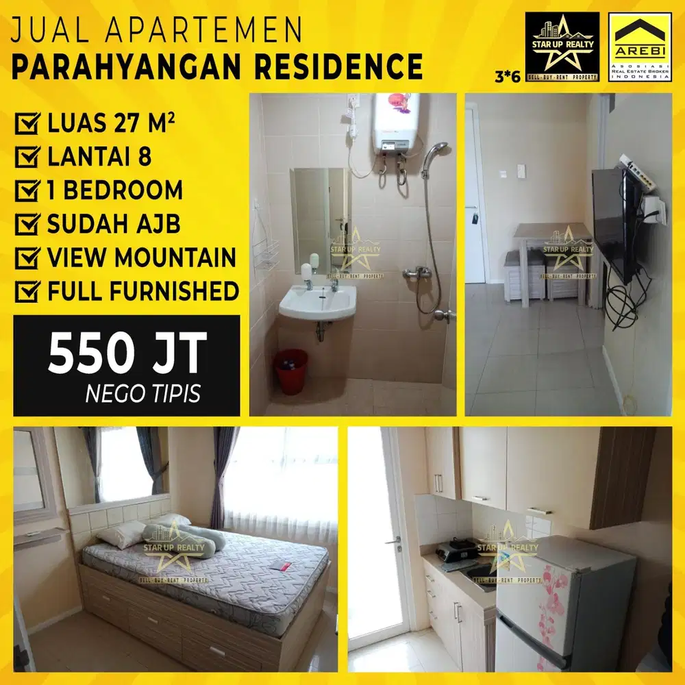 550 jt Dijual Apartemen Parahyangan Residence Pares Ciumbuleuit UNPAR