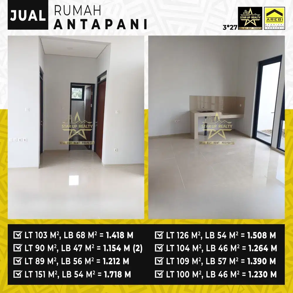 1,2 M an Dijual Rumah Baru di Antapani