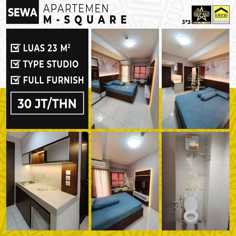 30 jt Disewakan Apartemen Mekar wangi Msquare tipe Studio full furnish