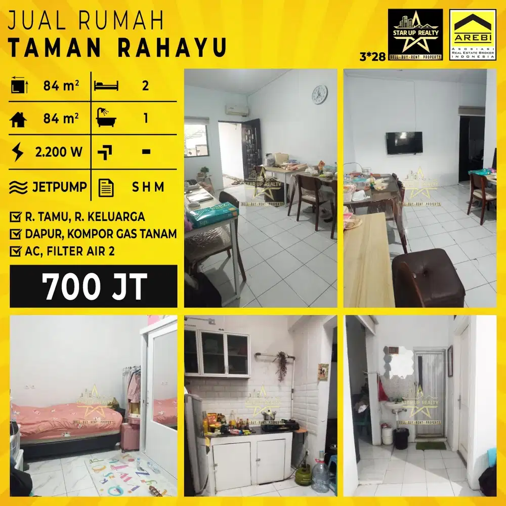 700 jt nego Dijual cepat Rumah Bagus Terawat Taman RAhayu Regensi