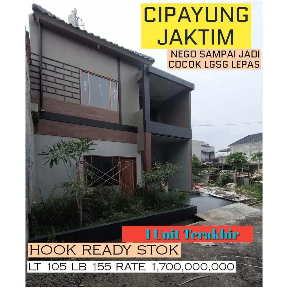 Rumah Murah Siap Huni,Tanah Luas Dalam Cluster Posisi di HOOk