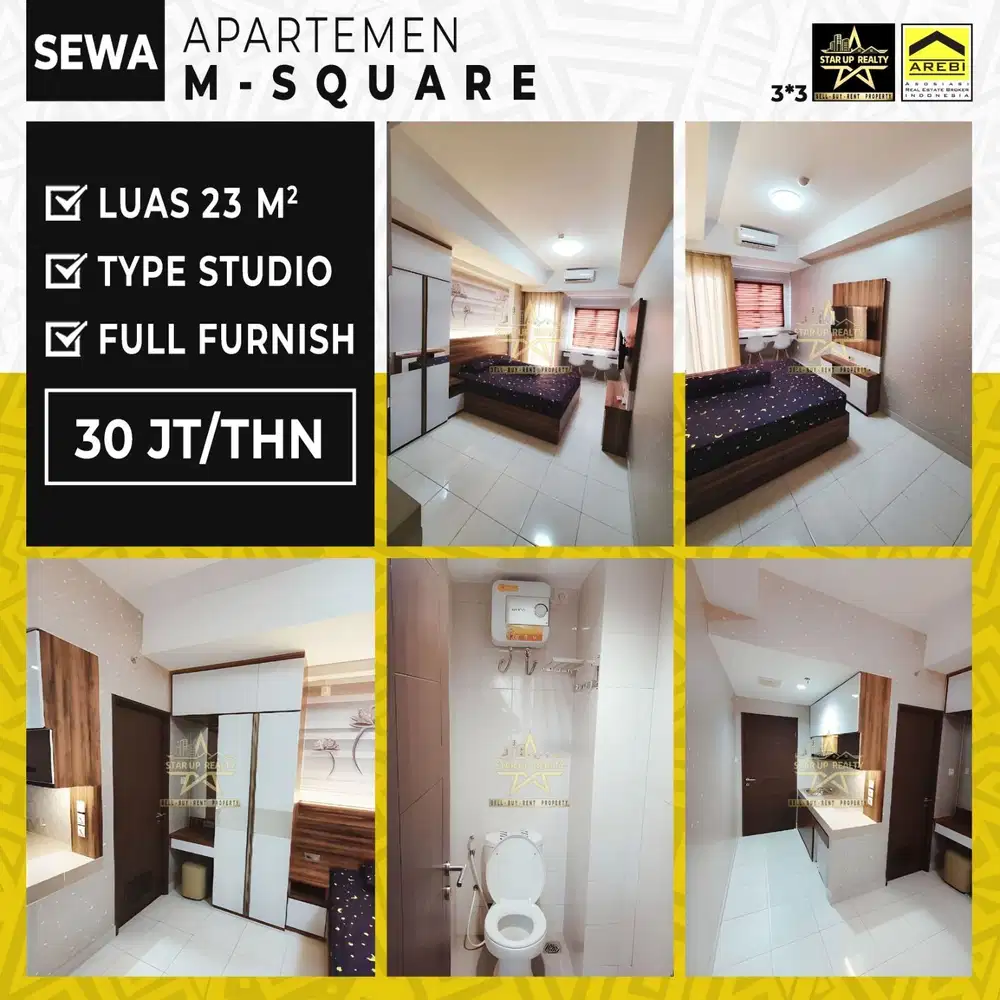 30 jt disewakan apartemen mekar wangi Msquare fully furnished studio