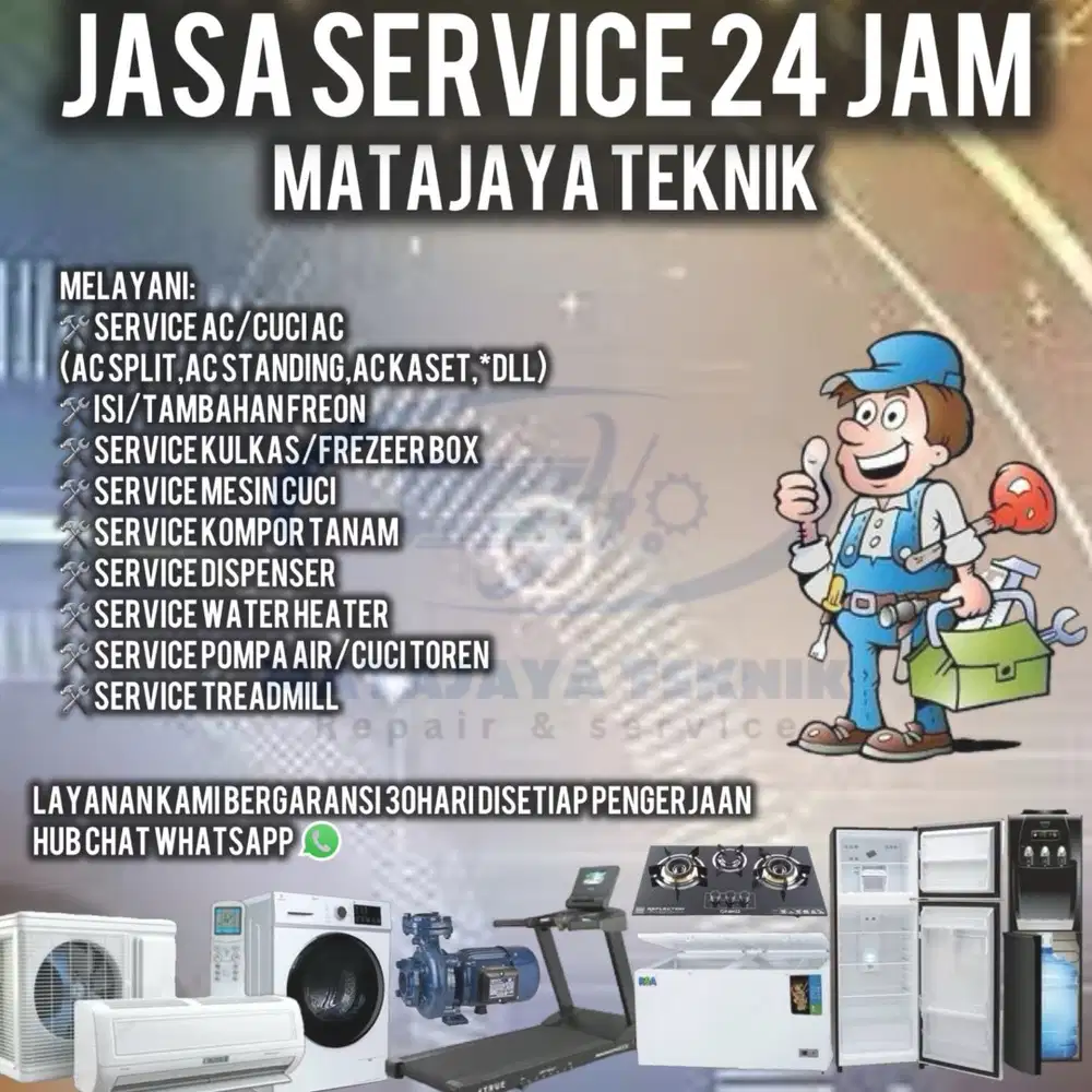 Service AC,Kulkas,MesinCuci,FreezerBox, 24 Jam