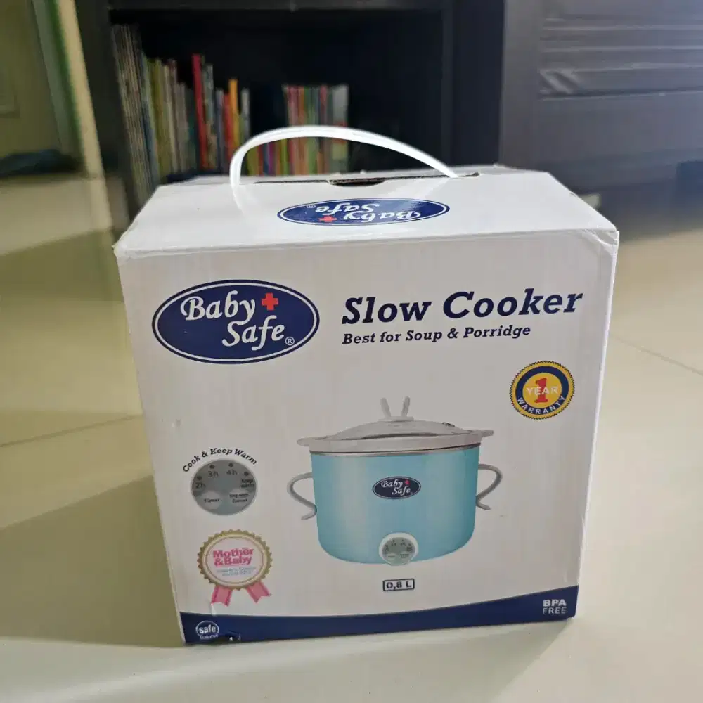 Baby Safe Slow Cooker MPASI LB007 kapasitas 0,8L Blue/Biru