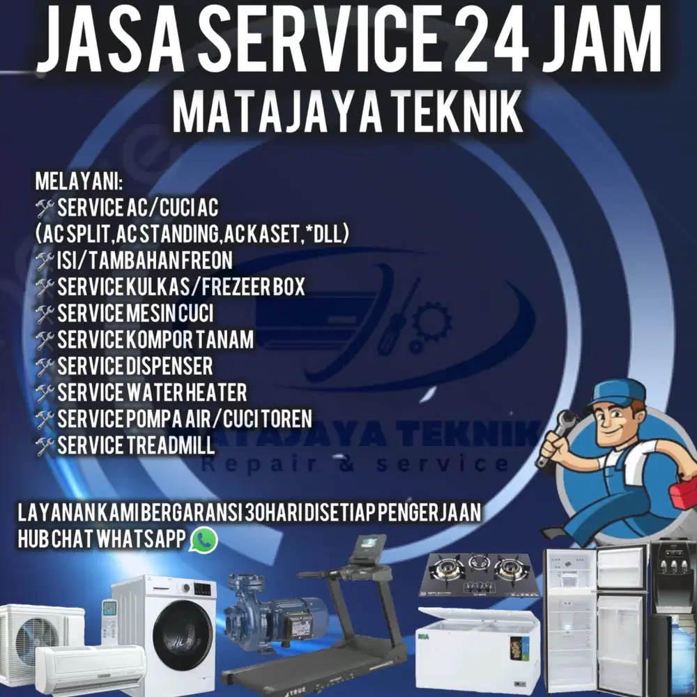 Jasa Service AC, Kulkas, Mesin Cuci, Treadmill. 24 Jam Prambon