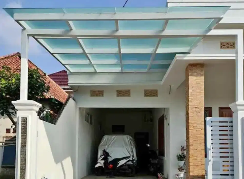 Kanopi atap kaca rangka besi holloh galpanis