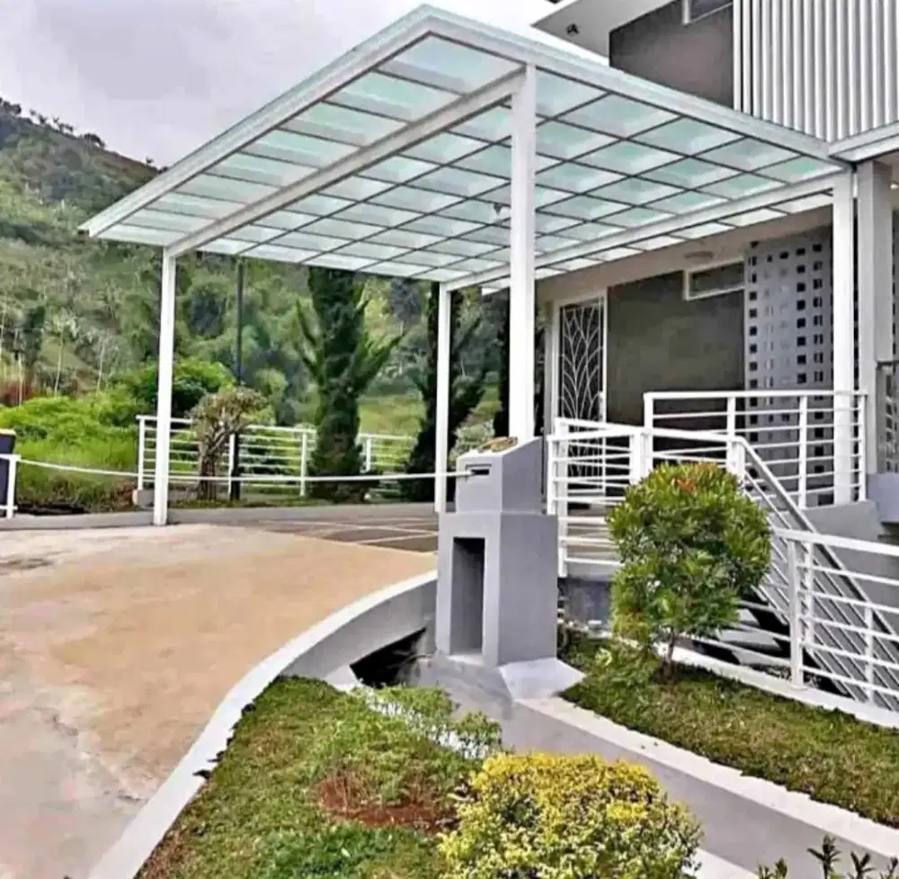 Kanopi atap kaca rangka besi holloh galpanis